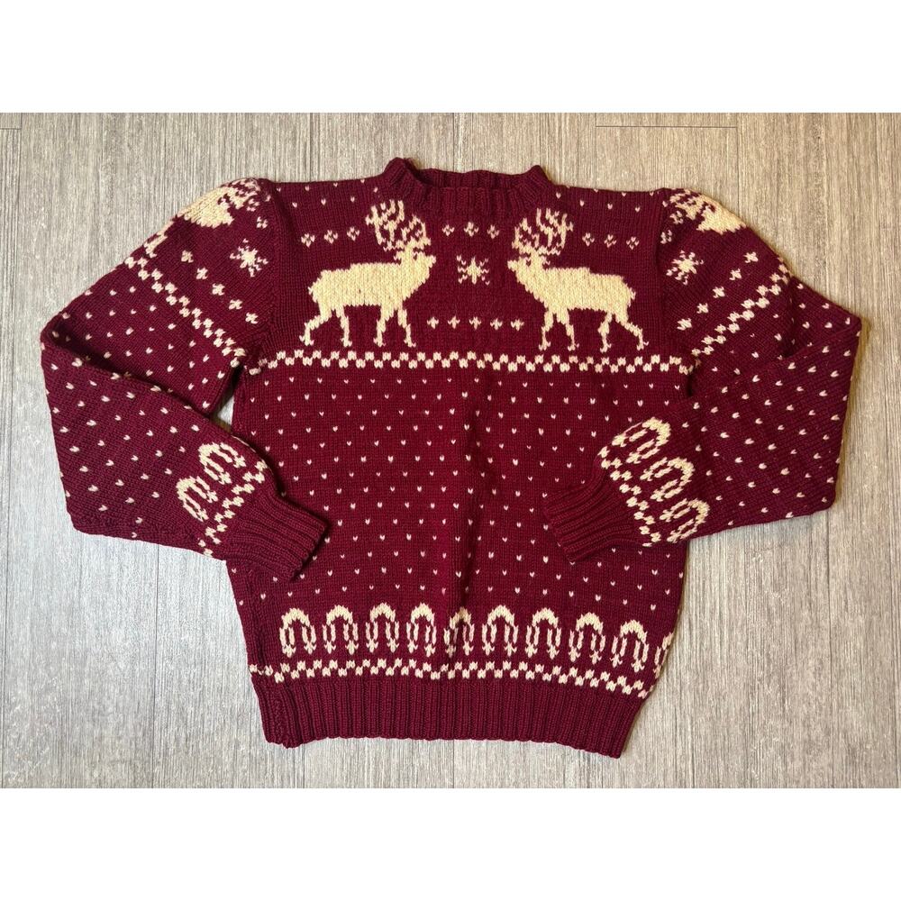 Vintage 40s Jantzen Moose Novelty Art Pullover Sweater size S/M RARE